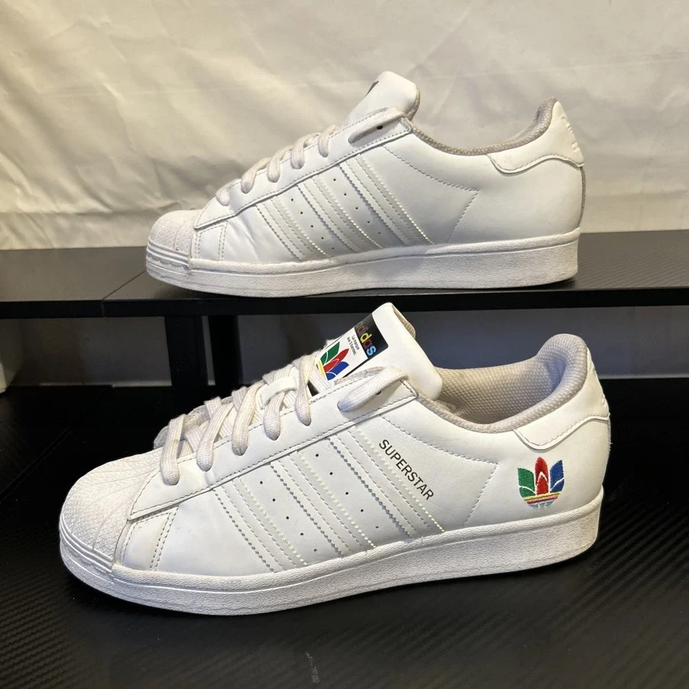 Adidas Superstar W Sneakers Shoes Trefoil‎ White Women's 9.5